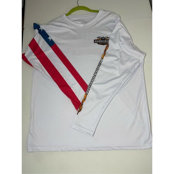 Handlebars UPF 40+ Protection White Logo LONG SLEEVE SHIRT Size XL Made in USA - Picture 3 of 7